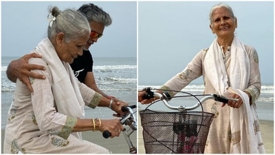 Milind Soman's 83-year-old mother riding bicycle after 25 years is the fitness motivation you need: Ankita Konwar reacts Milind Soman's 83-year-old mother riding bicycle after 25 years is the fitness motivation you need: Ankita Konwar reacts