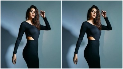 Mrunal played muse to fashion designer Massimo Dutti and picked a black co-ord set from the shelves of the designer. (Instagram/@mrunalthakur)