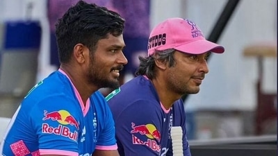 Sanju Samson with Kumar Sangakkara (IPL/File Photo)