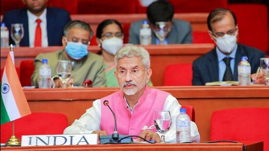 External affairs minister S Jaishankar participates in the 18th BIMSTEC Ministerial Meeting in Colombo on Tuesday. (PTI)