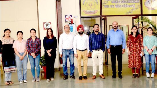 Trainees at GADVASU for training session on Molecular Modeling and Recombinant Protein Expression in Ludhiana on March 29, 2022. (HT PHOTO)