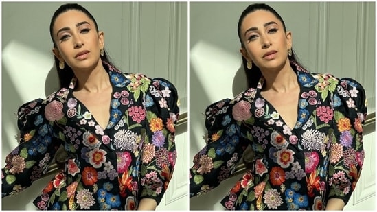 Karisma recently jetted off to Dubai for attending an event, and there she donned a floral printed ensemble from the shelves of designer Rahul Mishra's couture label. Celebrity stylist Ami Patel styled Karisma's look and revealed that the outfit was fresh off the ramp.(Instagram/@stylebyami)