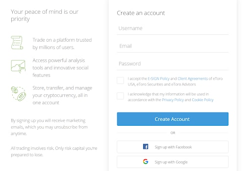 Sign Up for eToro