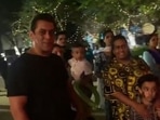 Salman Khan with sister Arpita and nephew Ahil on the young one's birthday.&nbsp;