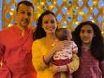 Dia Mirza with Vaibhav Rekhi, Avyaan and Samaira Rekhi. Dia Mirza with Vaibhav Rekhi, Avyaan and Samaira Rekhi.