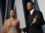 Will Smith and Jada Pinkett Smith arrive at the Vanity Fair Oscar party during the 94th Academy Awards.