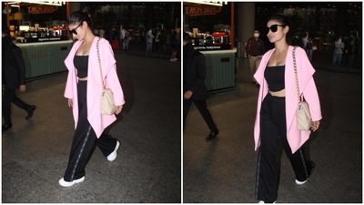 Being comfortable while travelling is every traveller's number one priority. Celebrities have to make sure they keep it stylish yet comfy while travelling so that they don't get clicked looking dull. Mouni Roy chose the perfect airport look for her long international travel. (HT Photo/Varinder Chawla) Being comfortable while travelling is every traveller's number one priority. Celebrities have to make sure they keep it stylish yet comfy while travelling so that they don't get clicked looking dull. Mouni Roy chose the perfect airport look for her long international travel. (HT Photo/Varinder Chawla)