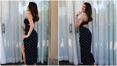 Jacqueline Fernandez also shook a leg while flaunting her stylish dress with a back cut-out. (HT Photo/Varinder Chawla)