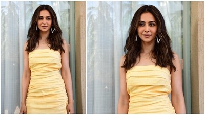 Rakul Preet looks as fresh as a daisy as she steps out to promote her upcoming film Attack in this dress by Summer Somewhere. (HT Photo/Varinder Chawla) Rakul Preet looks as fresh as a daisy as she steps out to promote her upcoming film Attack in this dress by Summer Somewhere. (HT Photo/Varinder Chawla)