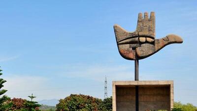 view of open hand in Chandigarh, . File Photo view of open hand in Chandigarh, . File Photo