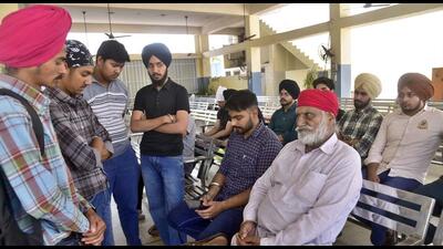 Family members and relatives of deceased Harpreet Singh who died in a road mishap in Canada. (Gurpreet Singh) Family members and relatives of deceased Harpreet Singh who died in a road mishap in Canada. (Gurpreet Singh)