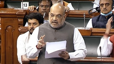 Union Home Minister Amit Shah speaks in the Lok Sabha during the second part of the Budget Session of Parliament on Wednesday. (ANI) Union Home Minister Amit Shah speaks in the Lok Sabha during the second part of the Budget Session of Parliament on Wednesday. (ANI)