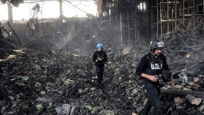 AFP reporters on Wednesday could also hear frequent explosions coming from the direction of the suburban town of Irpin to the northwest of Kyiv. (AP)