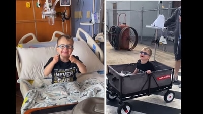 The little boy's reaction on getting a new wagon will melt your heart. (littlewishesorg/Instagram) The little boy's reaction on getting a new wagon will melt your heart. (littlewishesorg/Instagram)