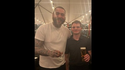 Post Malone with the boy with autism, named Andrew, at his 21st birthday celebrations. (instagram/@ntschu) Post Malone with the boy with autism, named Andrew, at his 21st birthday celebrations. (instagram/@ntschu)