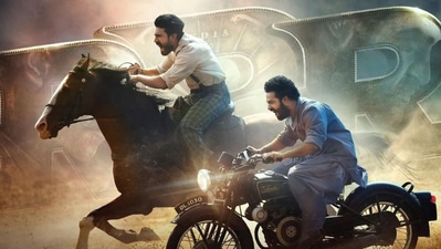 Ram Charan and Jr NTR in a still from RRR. Ram Charan and Jr NTR in a still from RRR. 