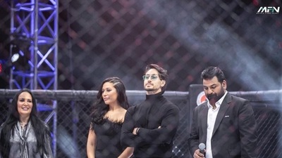 Ayesha Shroff, Krishna Shroff, Tiger Shroff (founding members of MFN) with managing director Alan Fernandes at an MFN event in Dubai. (Facebook) Ayesha Shroff, Krishna Shroff, Tiger Shroff (founding members of MFN) with managing director Alan Fernandes at an MFN event in Dubai. (Facebook)