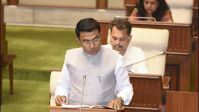 Chief minister Pramod Sawant presented the Goa budget (expenditure) worth ₹24467.40 crore in the state assembly on Wednesday. (PTI) Chief minister Pramod Sawant presented the Goa budget (expenditure) worth ₹24467.40 crore in the state assembly on Wednesday. (PTI)