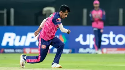 Yuzvendra Chahal celebrating a wicket during the game against SRH in IPL 2022. (IPL) Yuzvendra Chahal celebrating a wicket during the game against SRH in IPL 2022. (IPL)