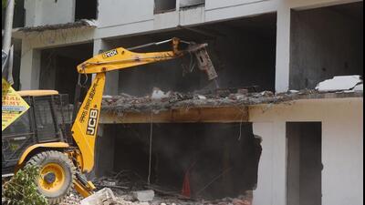 Mohali ADC (urban developement) ordered the demolition of illegal constructions in Zirakpur’s Ghazipur area. (HT File)