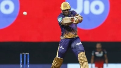 Andre Russell bats against RCB in IPL 2022 (BCCI/IPL)