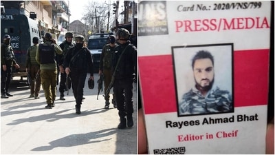 Rayees Ahmad Bhat, killed in Srinagar encounter, was a former journalist who ran an online news portal ‘Valley News Service'. (Waseem Andrabi/HT, Kashmir Zone Police) Rayees Ahmad Bhat, killed in Srinagar encounter, was a former journalist who ran an online news portal ‘Valley News Service'. (Waseem Andrabi/HT, Kashmir Zone Police)