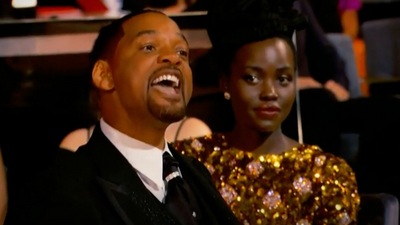 Will Smith after hitting Chris Rock during Oscars ceremony.