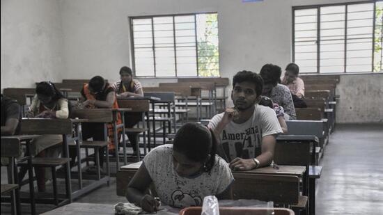 Students writing MH-CET in Pune. HT File Photo