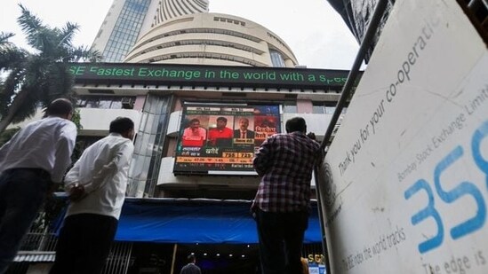 The 30-share BSE barometer was trading 478.76 points higher at 58,422.41.(REUTERS)