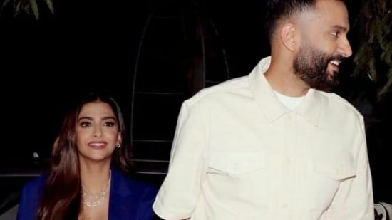 Sonam Kapoor and Anand Ahuja at the launch of VegNonVeg in Mumbai.