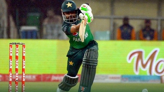 Pakistan captain Babar Azam in action during the 1st ODI. (Pakistan Cricket)