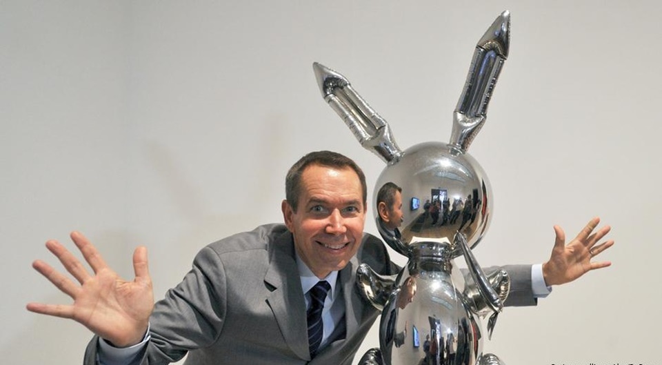 Koons will send art to the moon; he is shown here next to his work 'Rabbit,' which sold for a record-breaking $91.1 million (picture-alliance/dpa/D. Deme)