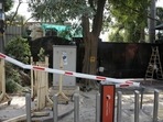 A damaged boom barrier outside Delhi CM Arvind Kejriwal’s residence, on Wednesday. (Sanchit Khanna/HT)
