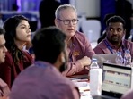 Sunrisers Hyderabad co-owner Kaviya Maran with director Tom Moody, bowling mentor Muttiah Muralitharan (R) at the Indian Premier League (IPL) 2022 Auction Sunrisers Hyderabad co-owner Kaviya Maran with director Tom Moody, bowling mentor Muttiah Muralitharan (R) at the Indian Premier League (IPL) 2022 Auction