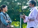 Alia Bhatt with RRR director SS Rajamouli. Alia Bhatt with RRR director SS Rajamouli.