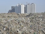 Officials said the 450,000 metric tonnes of legacy waste lying at the Pratap Vihar landfill is also expected to be cleared by April. (HT archive) Officials said the 450,000 metric tonnes of legacy waste lying at the Pratap Vihar landfill is also expected to be cleared by April. (HT archive)