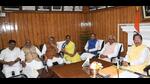 (From Left)Speaker Vijay Sinha with Bihar chief minister Nitish Kumar, deputy chief minister Renu Devi and other cabinet ministers after the Budget session at the assembly on Thursday. (Santosh Kumar/HT Photo) (From Left)Speaker Vijay Sinha with Bihar chief minister Nitish Kumar, deputy chief minister Renu Devi and other cabinet ministers after the Budget session at the assembly on Thursday. (Santosh Kumar/HT Photo)