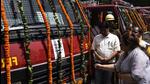 Gurugram, India - March. 31, 2022: Gurugram Mayor Madhu Azad flags off the new fire tenders at Sector 29 Fire Station in Gurugram, India, on Thursday, March 31, 2022. For the first time since September 2015, the Gurugram fire department adds new fire tenders to its stock. (Photo by Vipin Kumar/ Hindustan Times) **Story pics for Kartik Kumar** (Vipin Kumar/HT PHOTO) Gurugram, India - March. 31, 2022: Gurugram Mayor Madhu Azad flags off the new fire tenders at Sector 29 Fire Station in Gurugram, India, on Thursday, March 31, 2022. For the first time since September 2015, the Gurugram fire department adds new fire tenders to its stock. (Photo by Vipin Kumar/ Hindustan Times) **Story pics for Kartik Kumar** (Vipin Kumar/HT PHOTO)