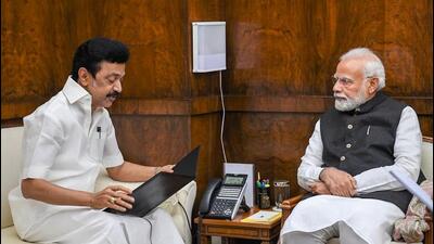 Chief minister Stalin meets Prime Minister Narendra Modi in New Delhi on Thursday (PTI) Chief minister Stalin meets Prime Minister Narendra Modi in New Delhi on Thursday (PTI)