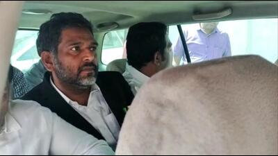 Satish Uikey being taken to the local ED office for further questioning in Nagpur on Thursday. HT PHOTO Satish Uikey being taken to the local ED office for further questioning in Nagpur on Thursday. HT PHOTO