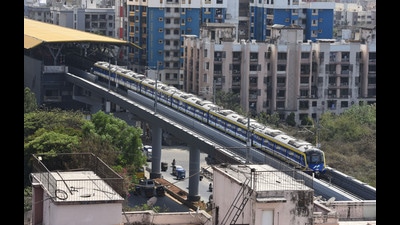 For now, Metro services will be operated for 15 hours between 6 am to 9 pm. (VIJAY BATE/HT PHOTO) For now, Metro services will be operated for 15 hours between 6 am to 9 pm. (VIJAY BATE/HT PHOTO)
