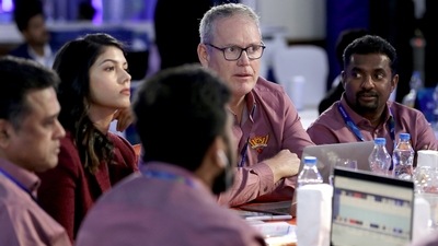 Sunrisers Hyderabad co-owner Kaviya Maran with director Tom Moody, bowling mentor Muttiah Muralitharan (R) at the Indian Premier League (IPL) 2022 Auction (ANI) Sunrisers Hyderabad co-owner Kaviya Maran with director Tom Moody, bowling mentor Muttiah Muralitharan (R) at the Indian Premier League (IPL) 2022 Auction (ANI)