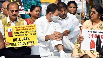 Rahul Gandhi tweeted the petrol rates in the neighbouring countries and wrote, "Petrol Rate in Indian Rupees (Rs) Afghanistan: 66.99. Pakistan: 62.38. Sri Lanka: 72.96. Bangladesh: 78.53. Bhutan: 86.28. Nepal: 97.05. India: 101.81." (ANI) Rahul Gandhi tweeted the petrol rates in the neighbouring countries and wrote, "Petrol Rate in Indian Rupees (Rs) Afghanistan: 66.99. Pakistan: 62.38. Sri Lanka: 72.96. Bangladesh: 78.53. Bhutan: 86.28. Nepal: 97.05. India: 101.81." (ANI)