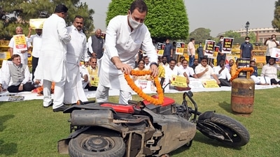 "Our demand is that the government should control prices and stop raising petrol and diesel prices," Rahul Gandhi said. (ANI) "Our demand is that the government should control prices and stop raising petrol and diesel prices," Rahul Gandhi said. (ANI)