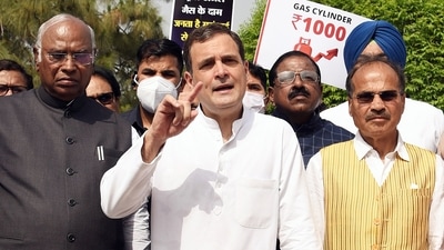 "We can see that petrol and diesel prices are climbing rapidly. The government is making thousands of crores from this. The Congress is protesting across the country against this price rise of petrol and diesel. The government has to stop doing this. It has to ensure that prices do not rise," Rahul Gandhi told reporters. (ANI) "We can see that petrol and diesel prices are climbing rapidly. The government is making thousands of crores from this. The Congress is protesting across the country against this price rise of petrol and diesel. The government has to stop doing this. It has to ensure that prices do not rise," Rahul Gandhi told reporters. (ANI)