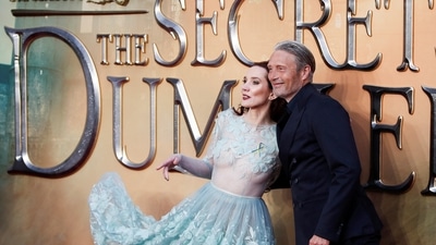 Actors Maja Bloom and Mads Mikkelsen arrive for the world premiere. (REUTERS)