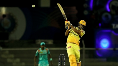 Shivam Dube of Chennai Super Kings plays a shot against Lucknow Super Giants (PTI) Shivam Dube of Chennai Super Kings plays a shot against Lucknow Super Giants (PTI)