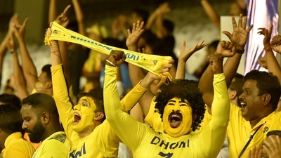 Chennai Super Kings fans cheer for their team against Lucknow Super Giants (PTI) Chennai Super Kings fans cheer for their team against Lucknow Super Giants (PTI)