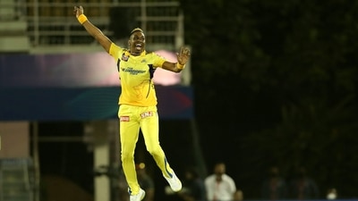 Dwayne Bravo of Chennai Super Kings appeals for the wicket of Ayush Badoni (PTI) Dwayne Bravo of Chennai Super Kings appeals for the wicket of Ayush Badoni (PTI)