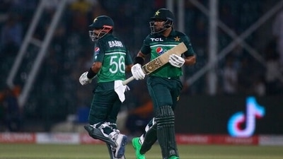 Pakistan's Imam-ul-Haq, right, and Babar Azam run between the wickets during the second one day international cricket match between Pakistan and Australia at Gaddafi Stadium in Lahore, Pakistan, Thursday, March 31, 2022. (AP) Pakistan's Imam-ul-Haq, right, and Babar Azam run between the wickets during the second one day international cricket match between Pakistan and Australia at Gaddafi Stadium in Lahore, Pakistan, Thursday, March 31, 2022. (AP)